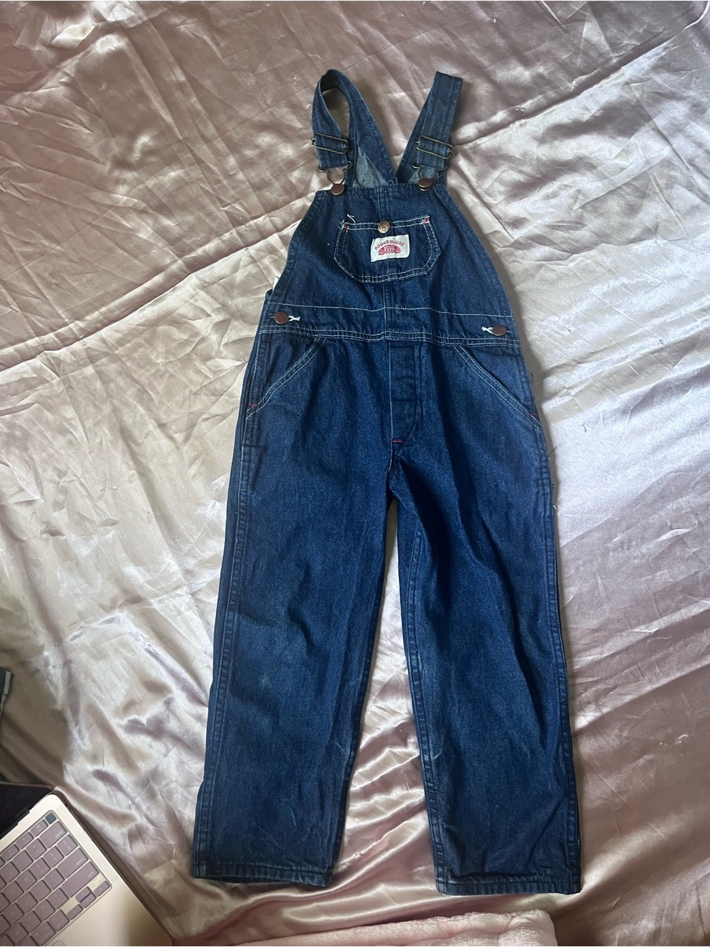 Round House Kids Denim Overalls Jumpsuit in Dark Blue Size 5